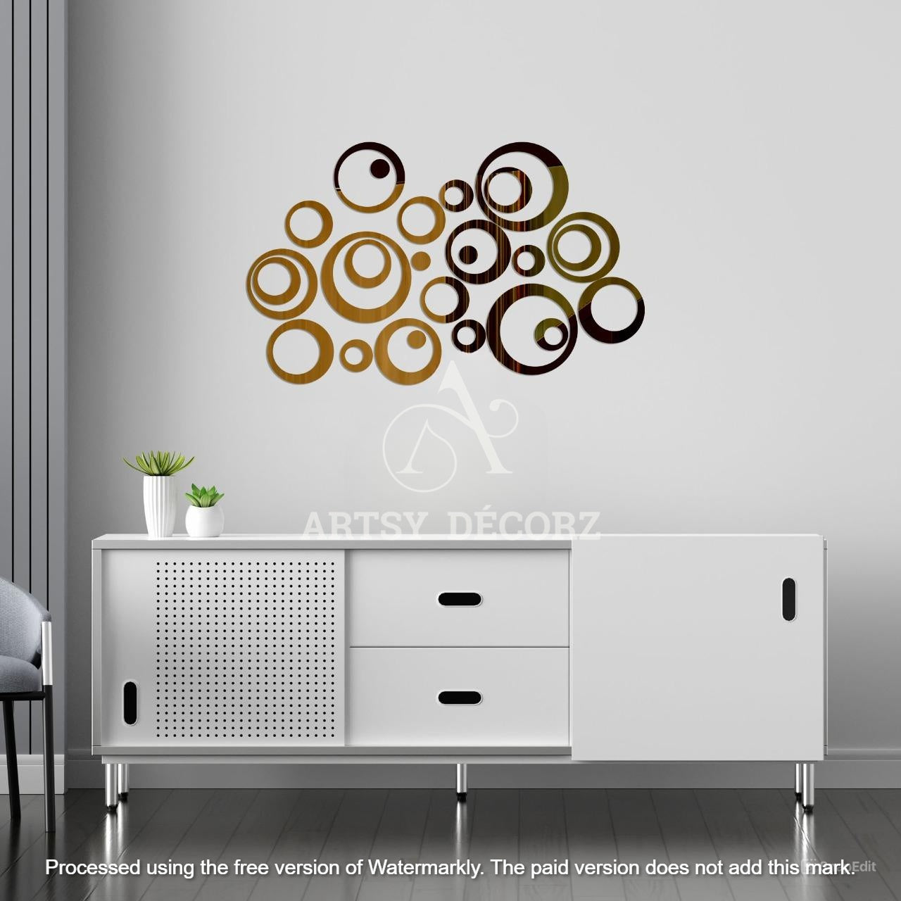 Acrylic Circle Ring Mirror Wall Decor