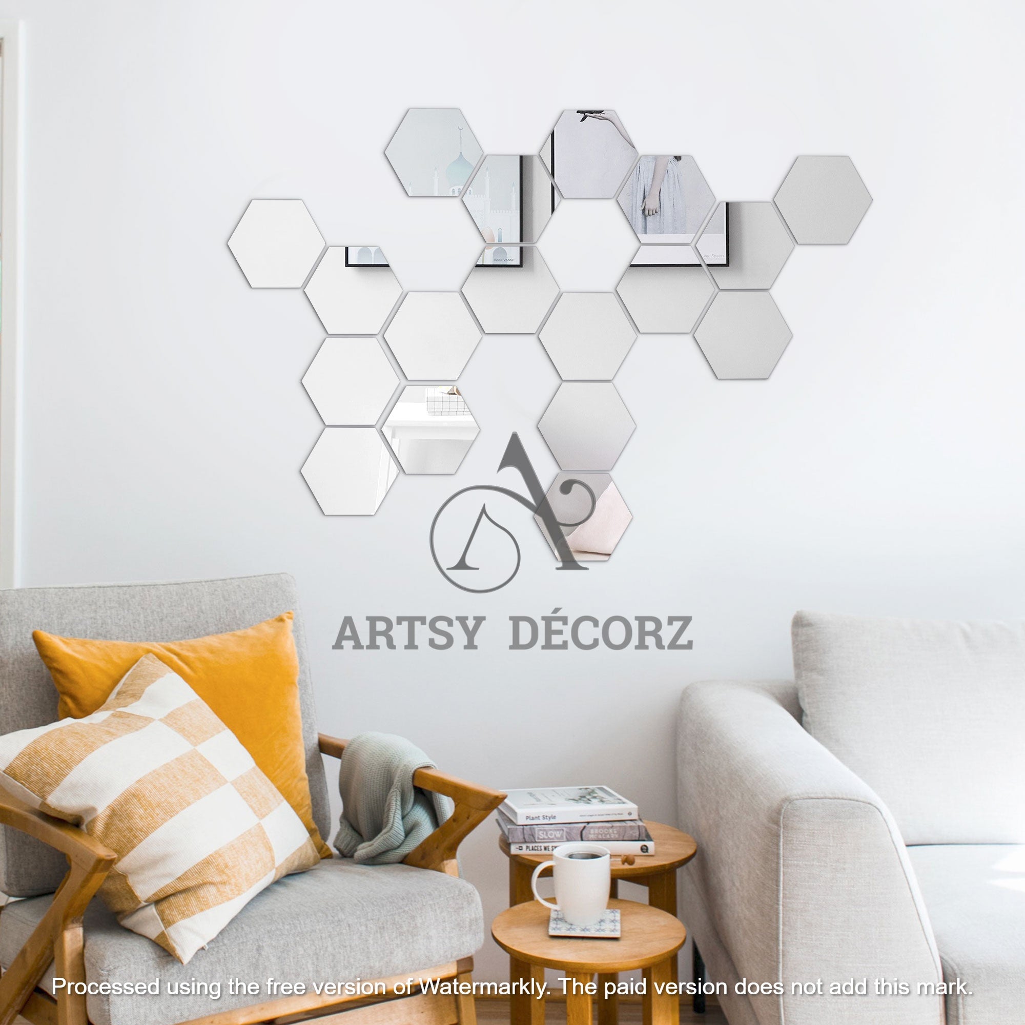 Acrylic Hexagon Mirror Wall Decor Stickers