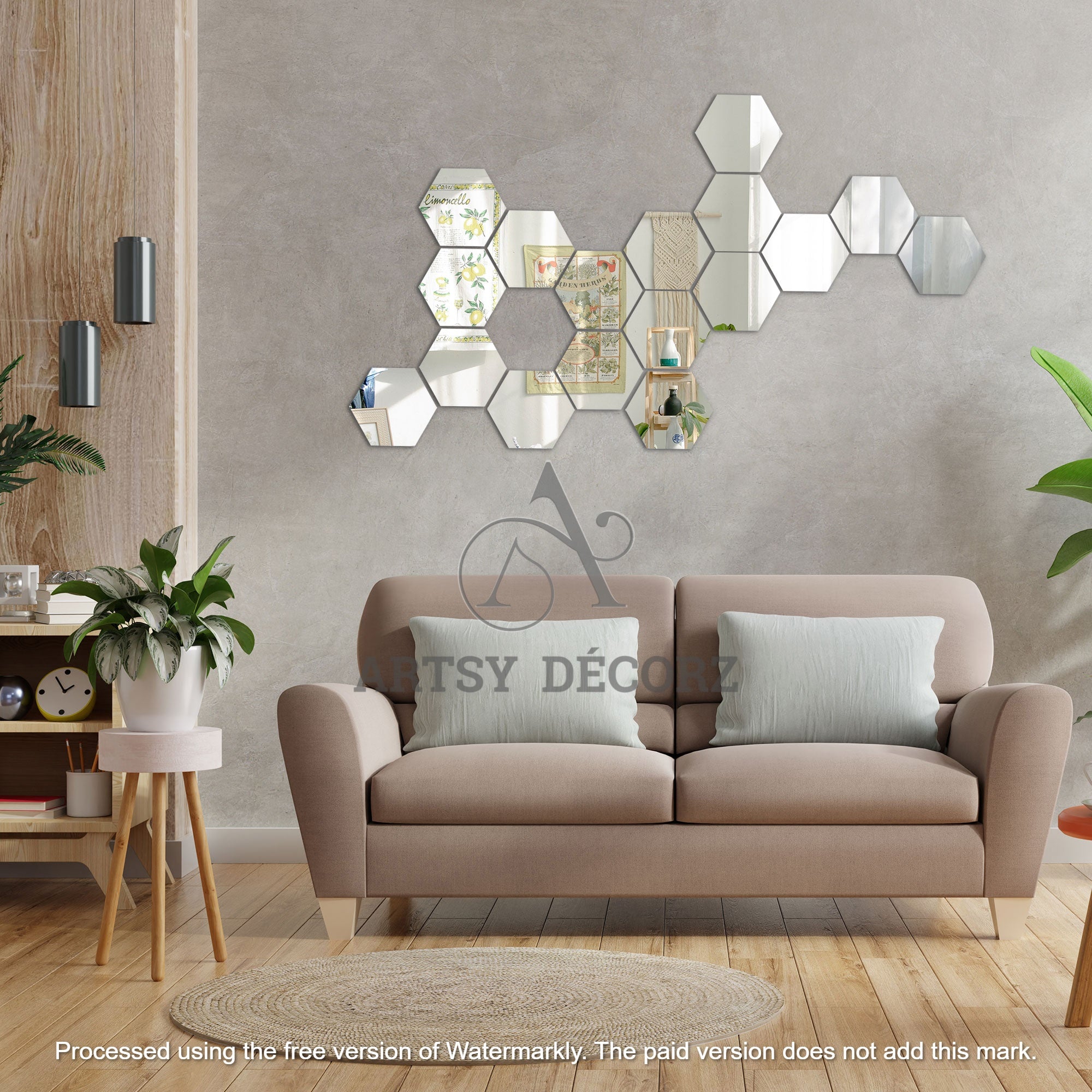 Acrylic Hexagon Mirror Wall Decor Stickers