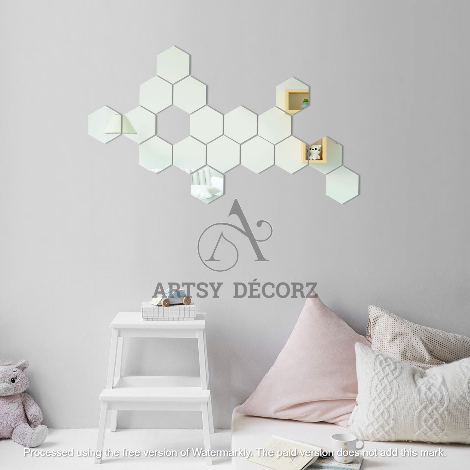 Acrylic Hexagon Mirror Wall Decor Stickers