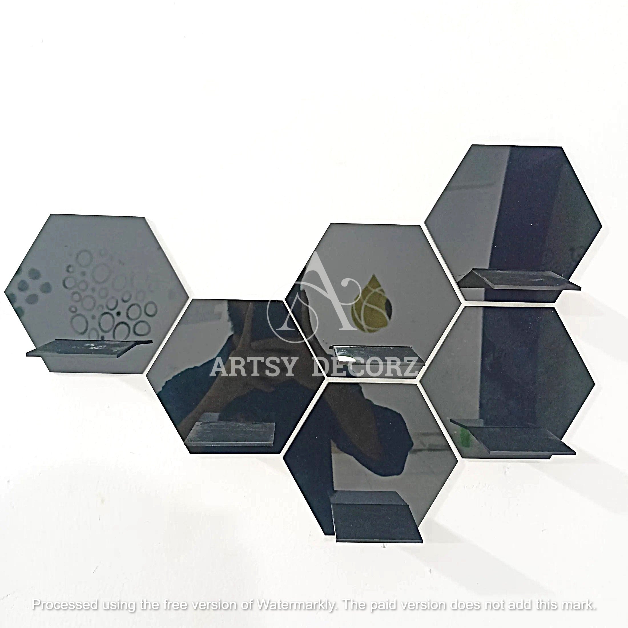 Acrylic Hexagon Wall Shelves