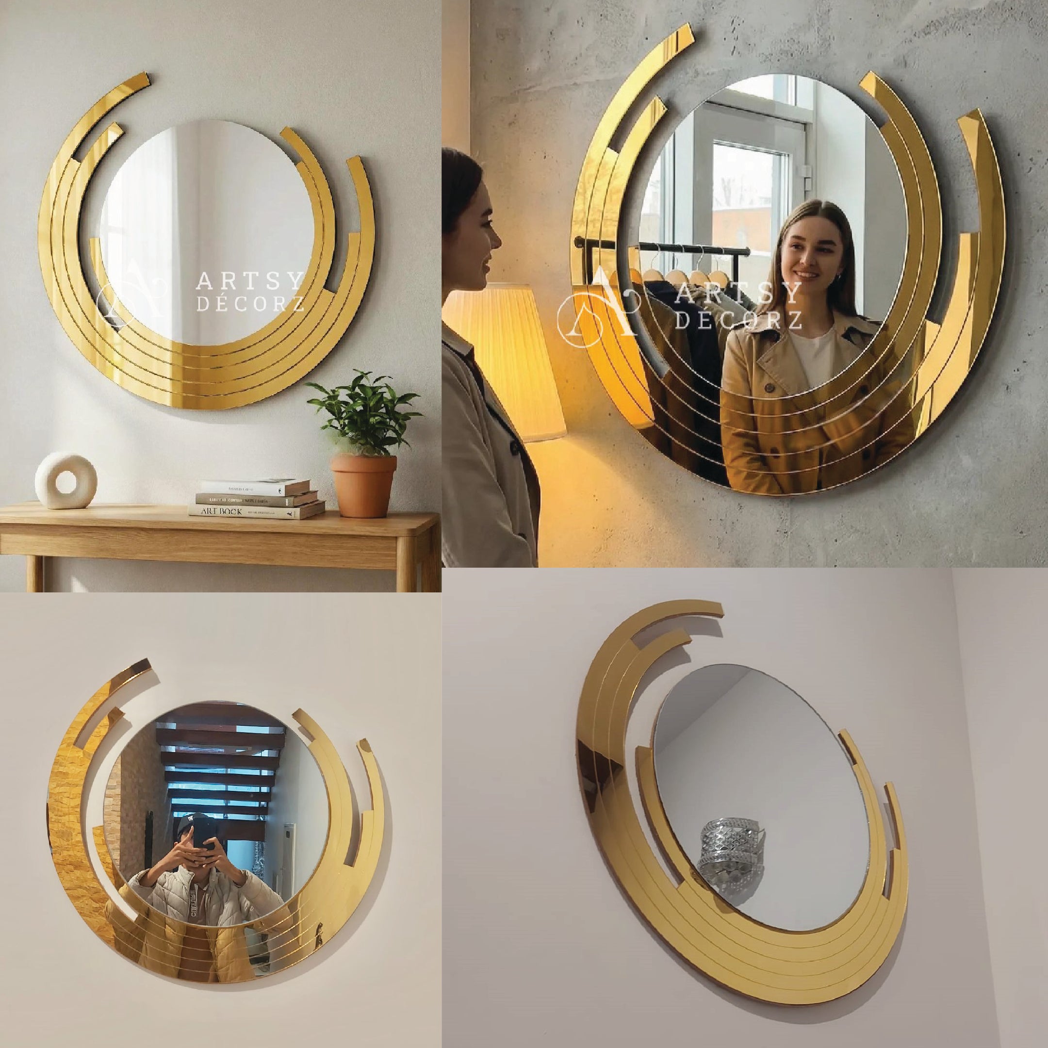 Premium Elegant Round Mirror Wall Decor (2 by 2 Feets)