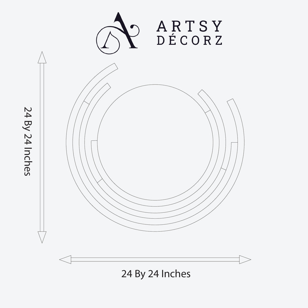 Premium Elegant Round Mirror Wall Decor (2 by 2 Feets)
