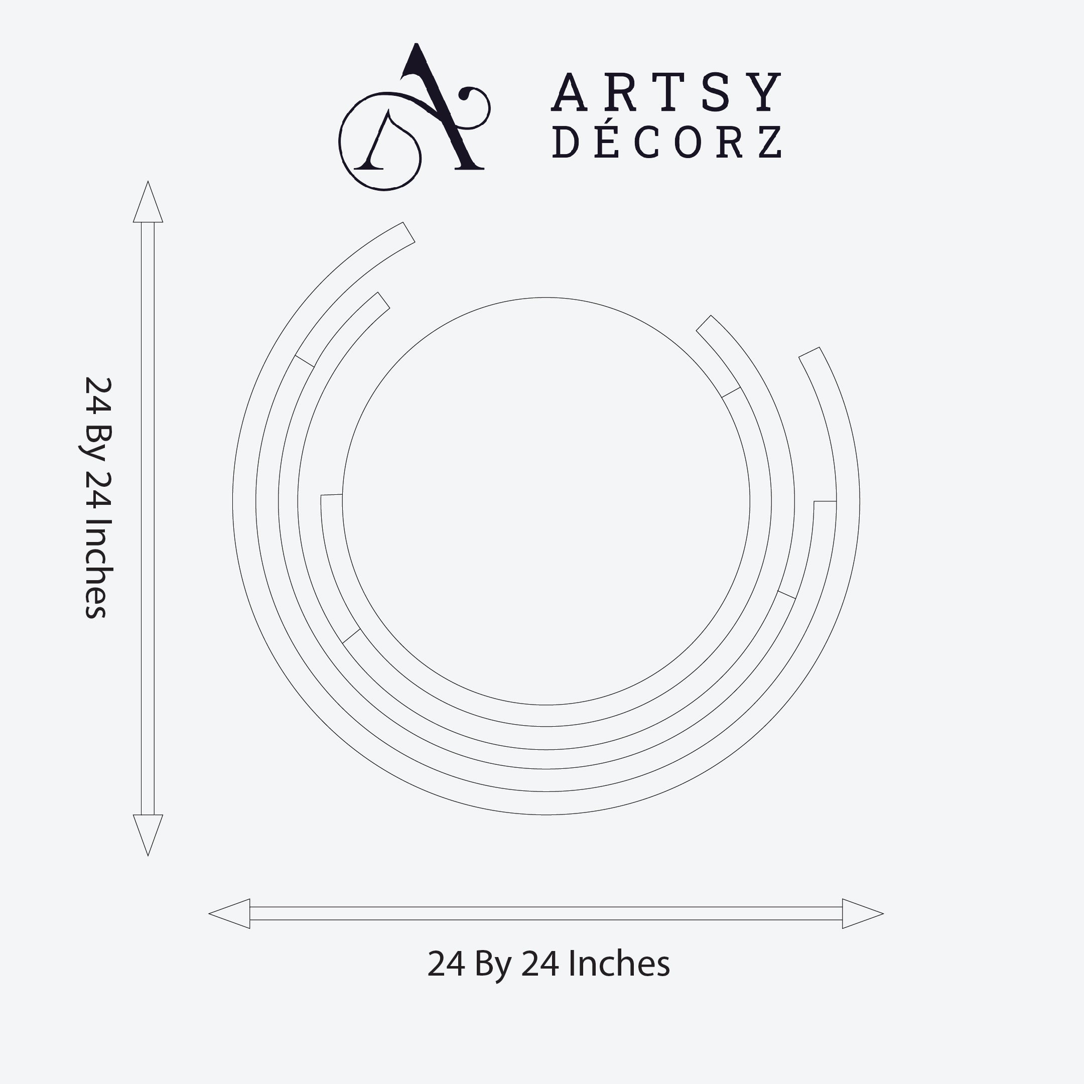 Premium Elegant Round Mirror Wall Decor (2 by 2 Feets)