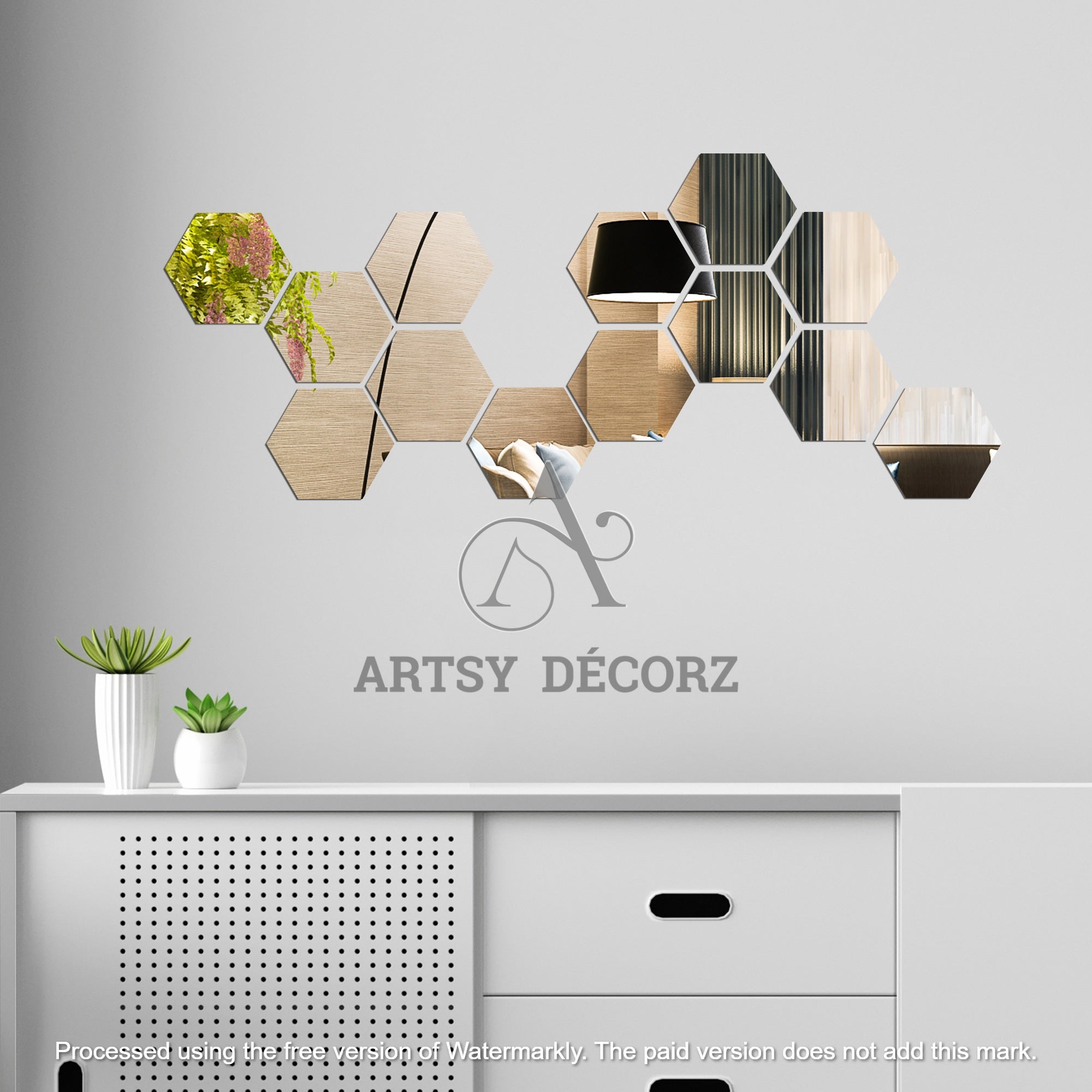 Acrylic Hexagon Mirror Wall Decor Stickers