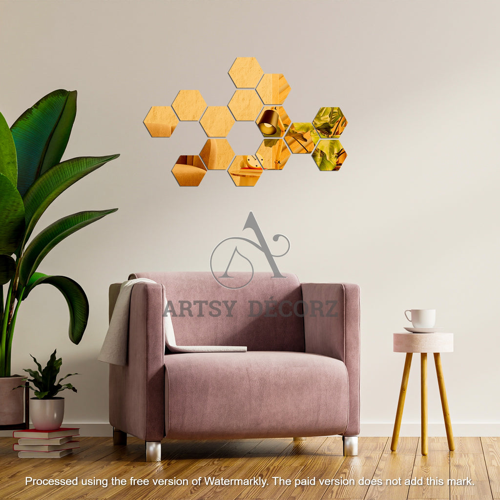 Acrylic Hexagon Mirror Wall Decor Stickers