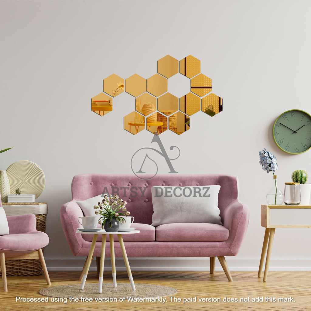 Acrylic Hexagon Mirror Wall Decor Stickers