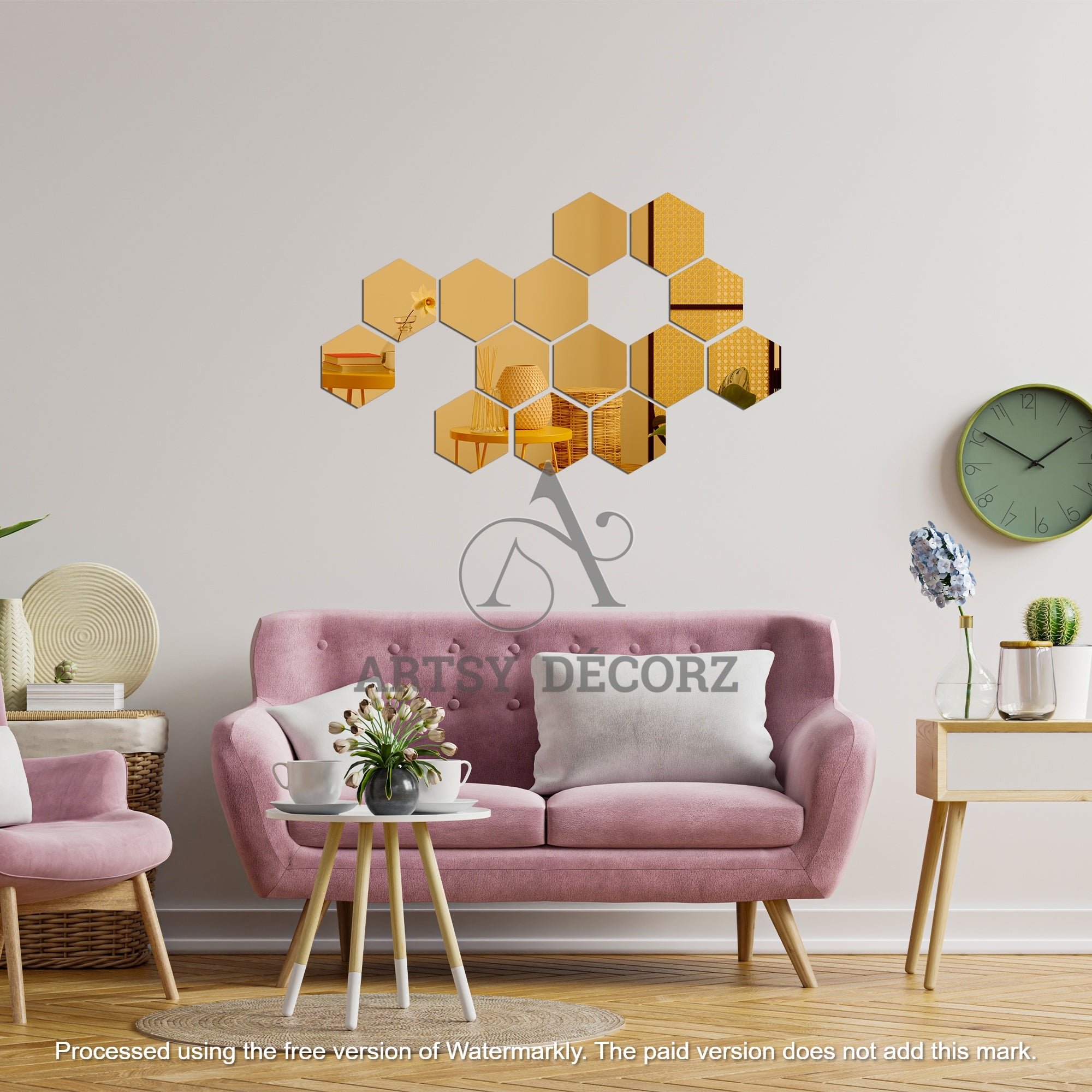Acrylic Hexagon Mirror Wall Decor Stickers