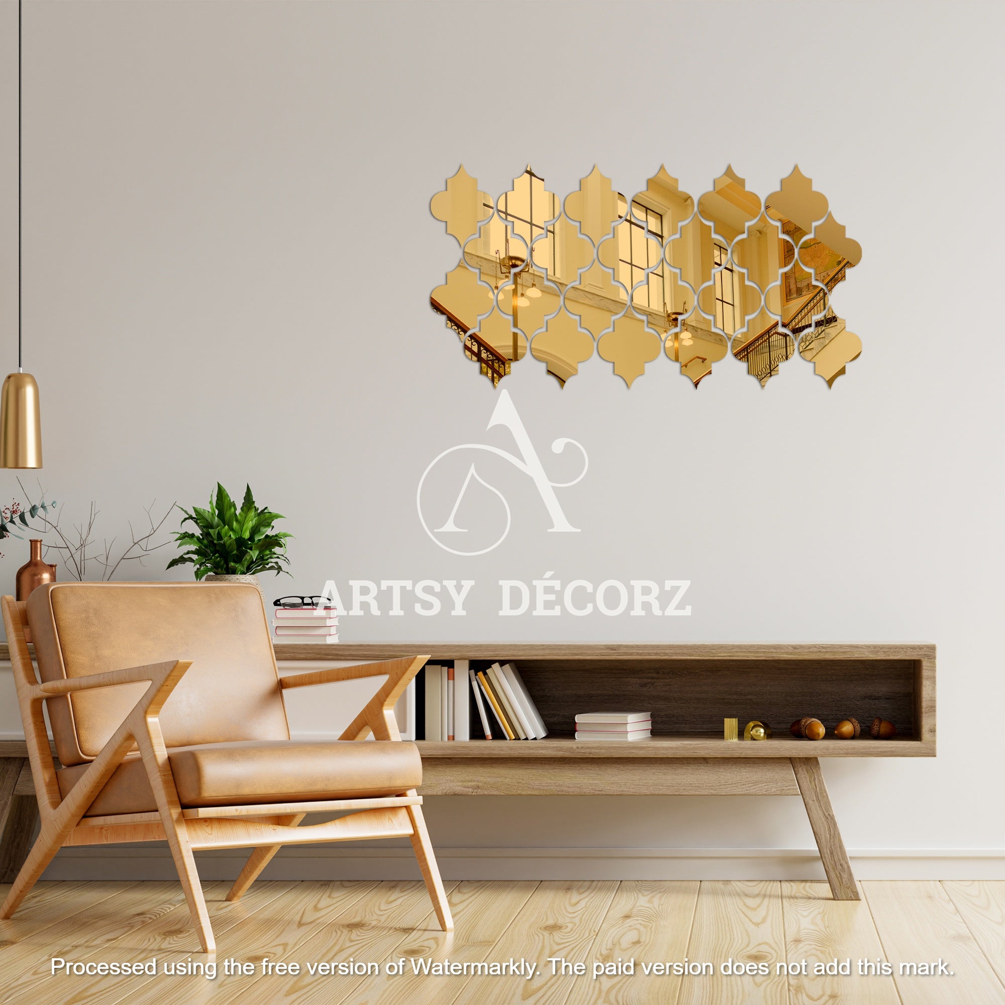 Acrylic Diamond Clover Mirror Wall Decor Stickers