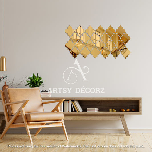 Acrylic Diamond Clover Mirror Wall Decor Stickers