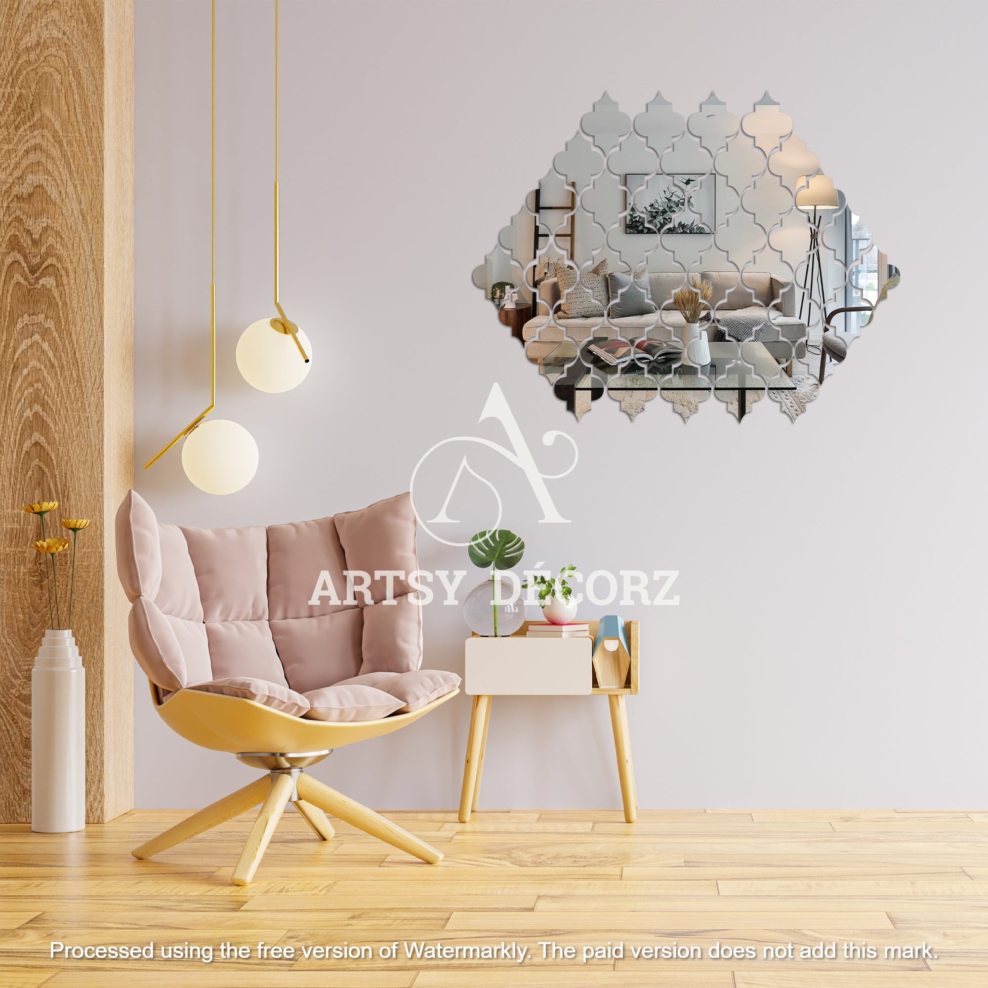 Acrylic Diamond Clover Mirror Wall Decor Stickers