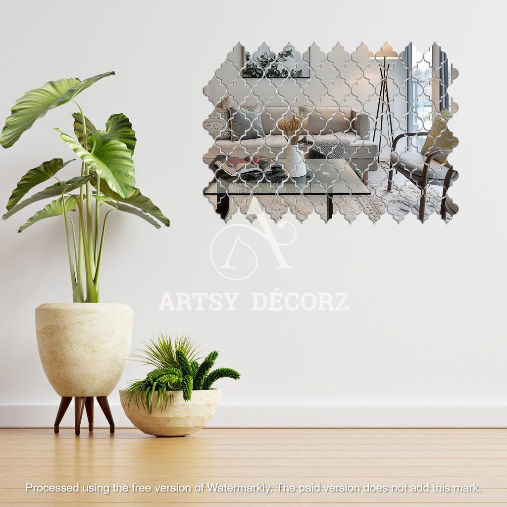 Acrylic Diamond Clover Mirror Wall Decor Stickers