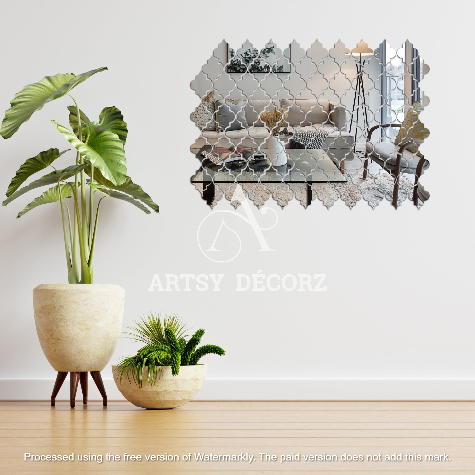 Acrylic Diamond Clover Mirror Wall Decor Stickers