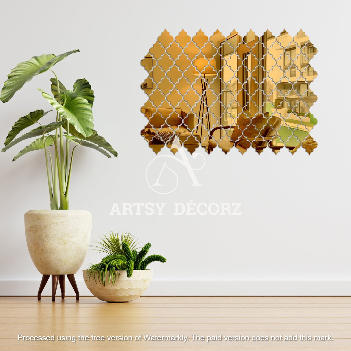 Acrylic Diamond Clover Mirror Wall Decor Stickers