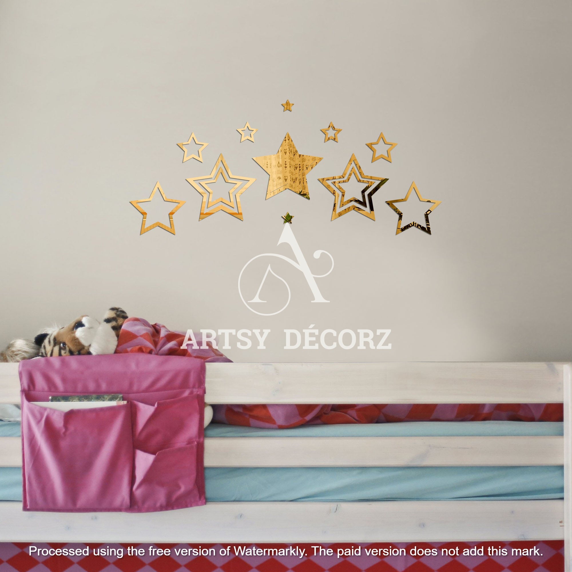 Acrylic Star Rings Mirror Wall Decor Stickers