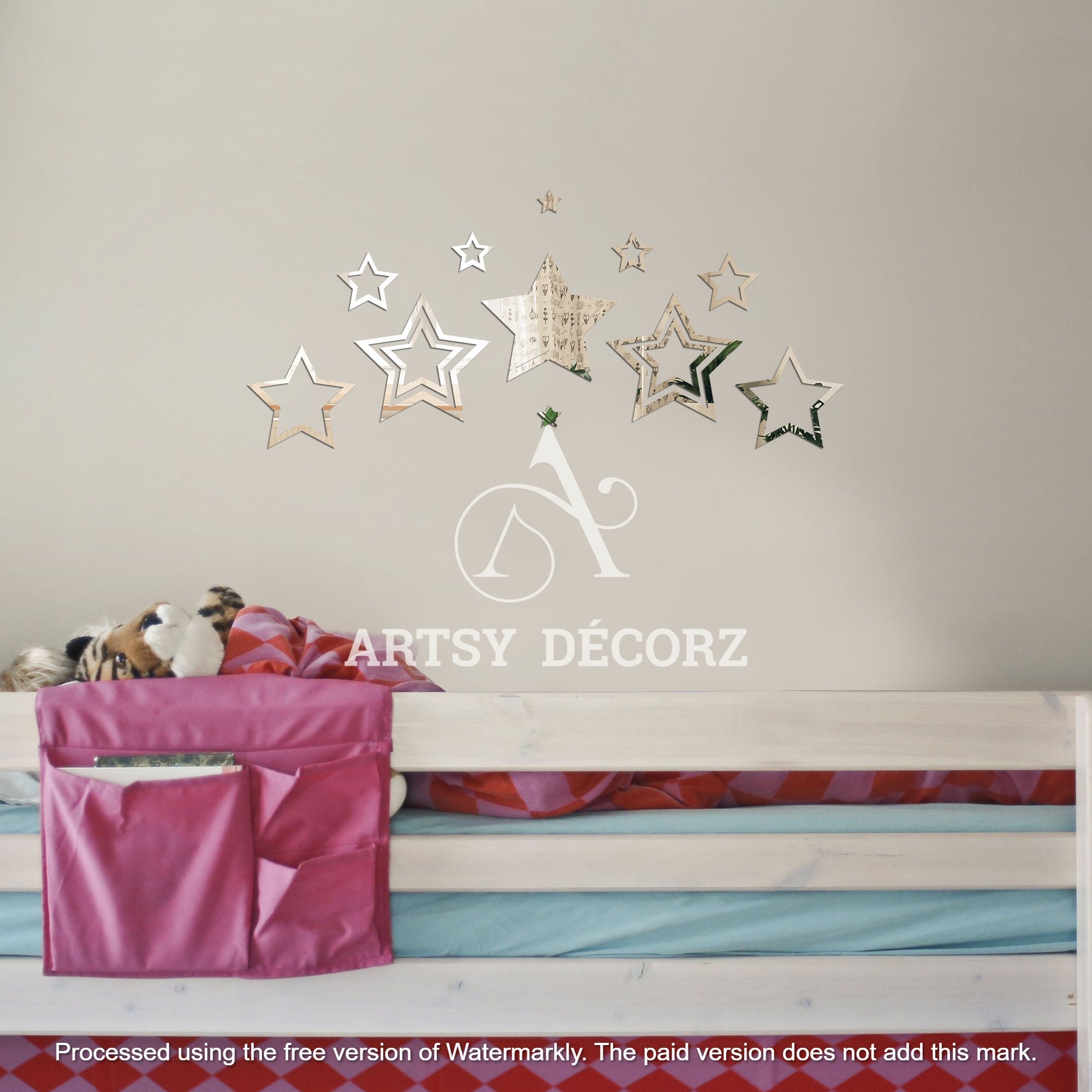 Acrylic Star Rings Mirror Wall Decor Stickers
