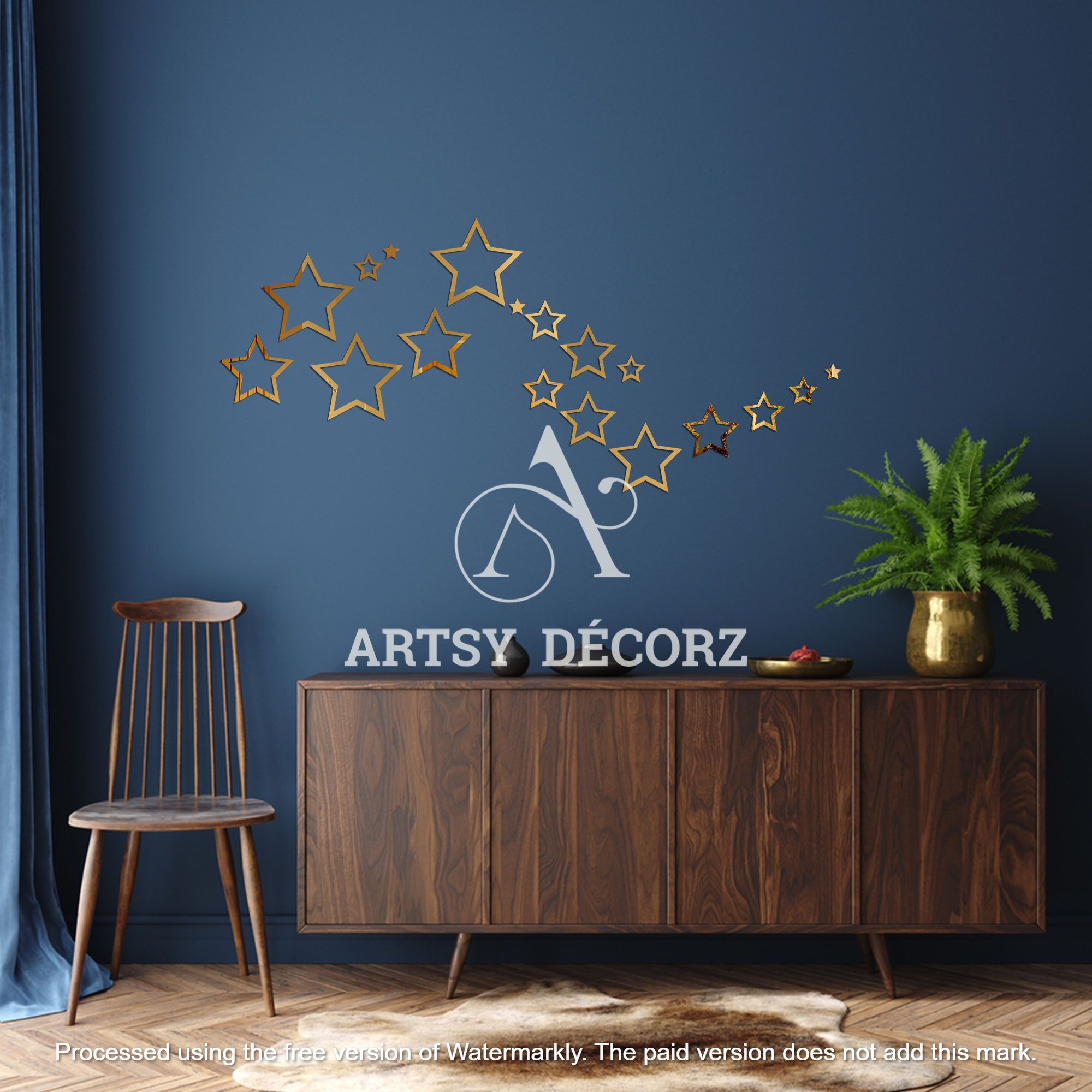 Acrylic Star Rings Mirror Wall Decor Stickers