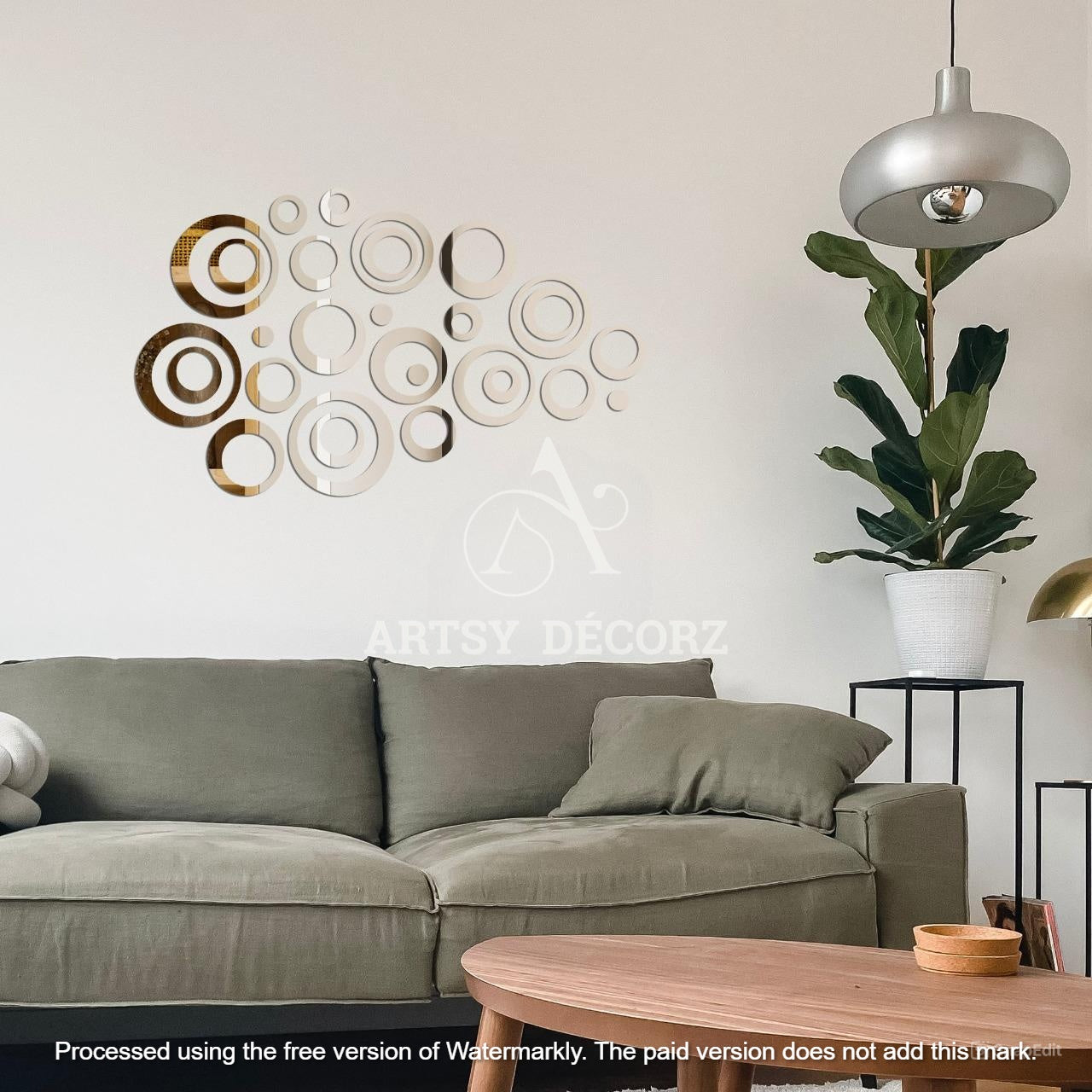Acrylic Circle Ring Mirror Wall Decor