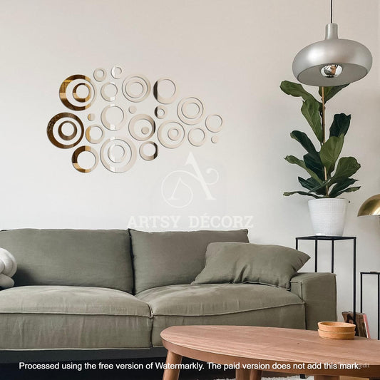 Acrylic Circle Ring Mirror Wall Decor