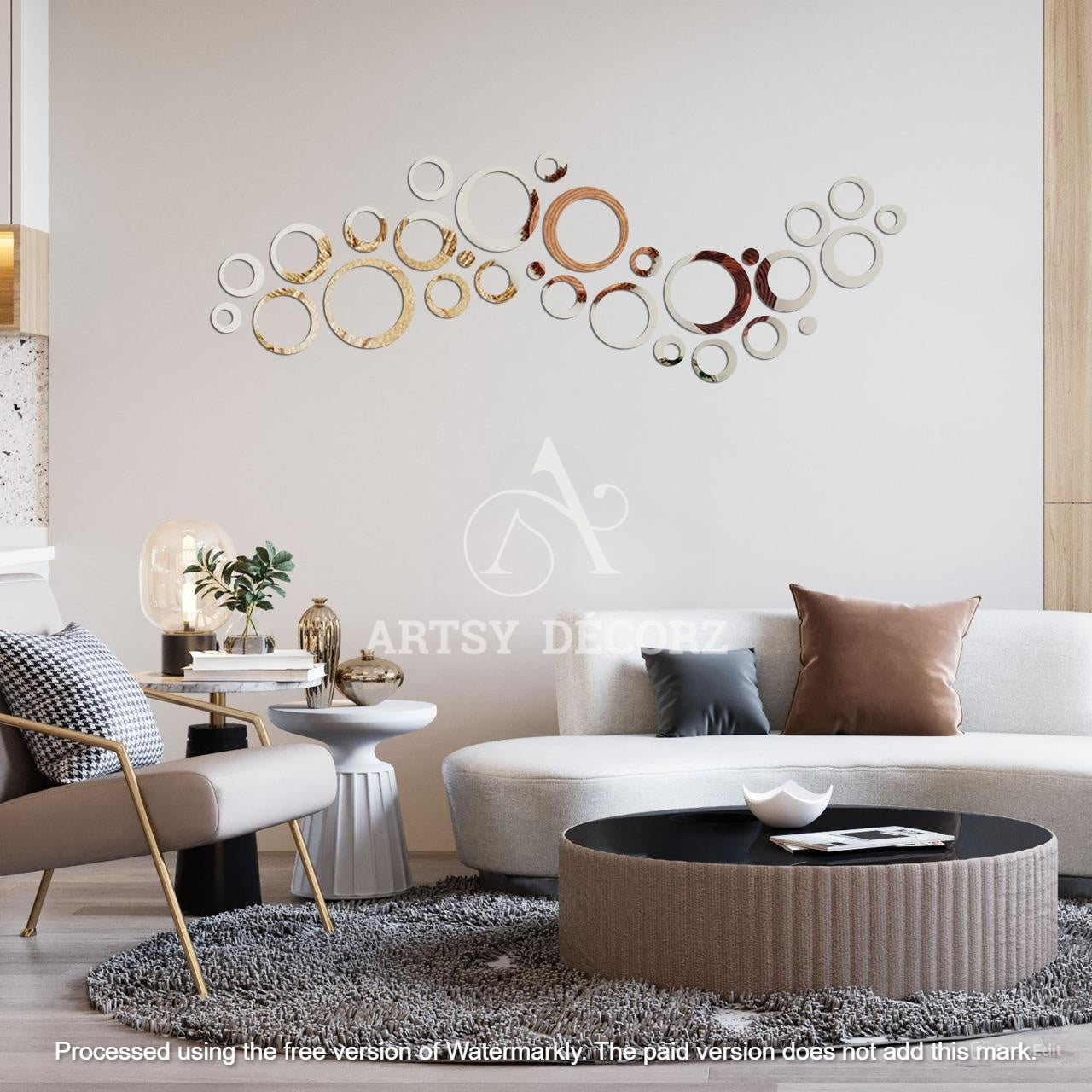 Acrylic Circle Ring Mirror Wall Decor