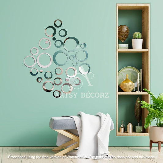 Acrylic Circle Ring Mirror Wall Decor