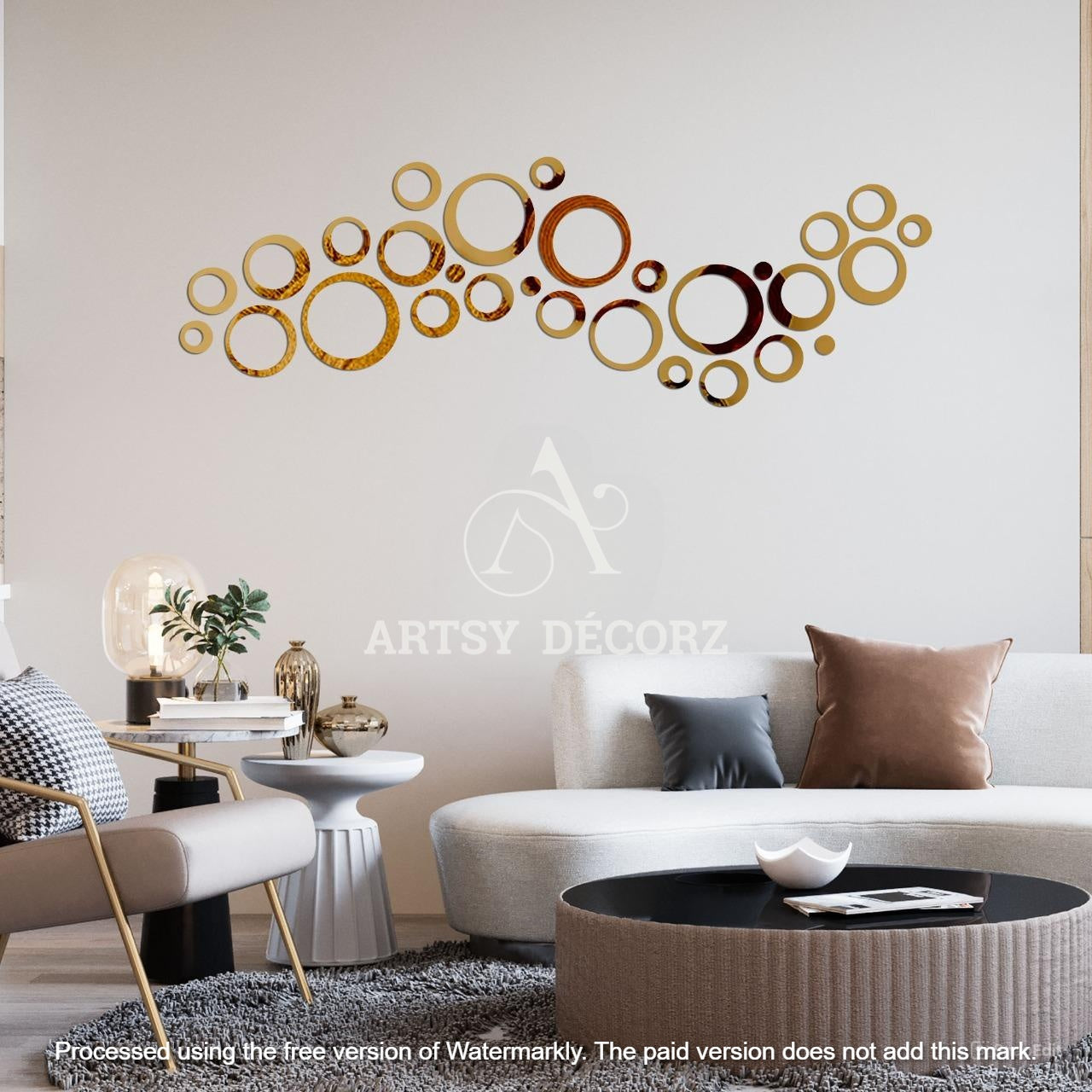 Acrylic Circle Ring Mirror Wall Decor